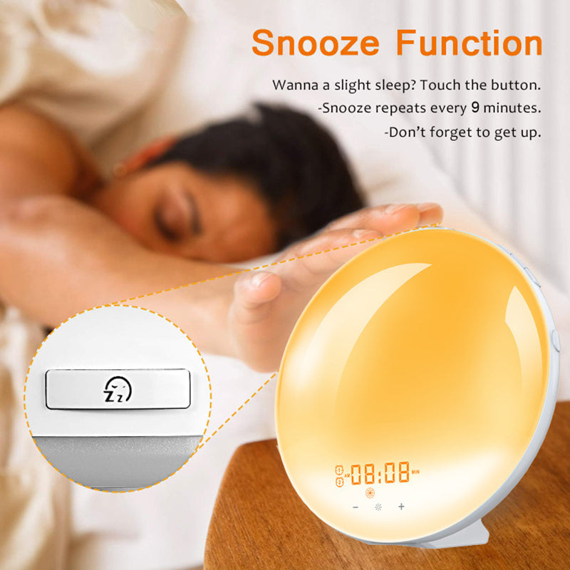 SH-01S WiFi Smart APP Wake-up Light Alarm Clock Voice Multi-function Sleep Colorful Night Light Supports Alexa/Google Home