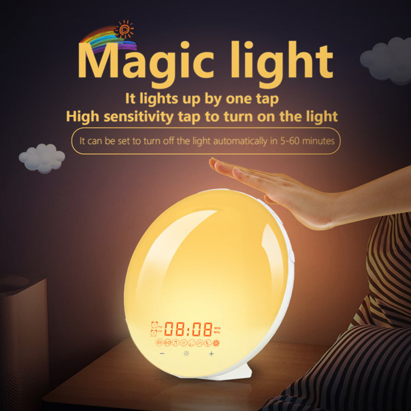 SH-01S WiFi Smart APP Wake-up Light Alarm Clock Voice Multi-function Sleep Colorful Night Light Supports Alexa/Google Home