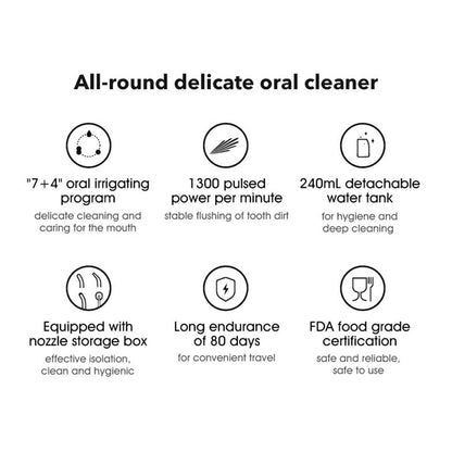 XIAOMIYOUPIN SOOCAS W3 Pro Portable Teeth Cleaner Oral Irrigator Rechargeable Waterproof Toothpick Oral Cleaning Tooth Whitening 360-degree Rotary Nozzle