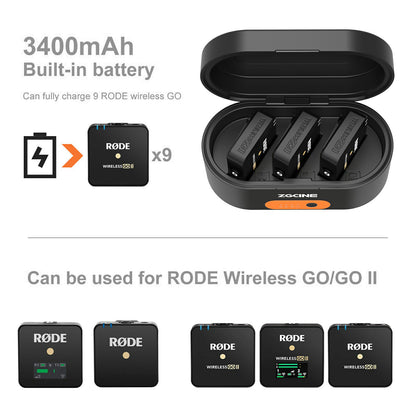 ZGCINE Portable Charging Case Station for Rode Wireless Go/Go II Microphone Travel Carrying Case