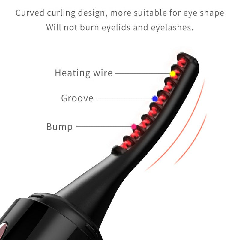 KEKESU K-CU-S20 Type-C Rechargeable Heated Eyelash Curler Curler Quick Natural Curling Tool Electric Eyelashes with 4 Temperature Gears for Makeup