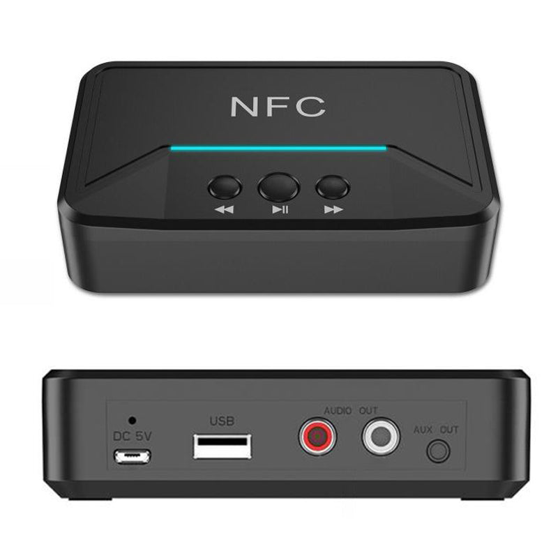 BT200 NFC 5.0 Bluetooth Receiver A2DP AUX 3.5mm RCA Jack USB Smart Playback Stereo Audio Wireless Adapter for Car Kit Speaker