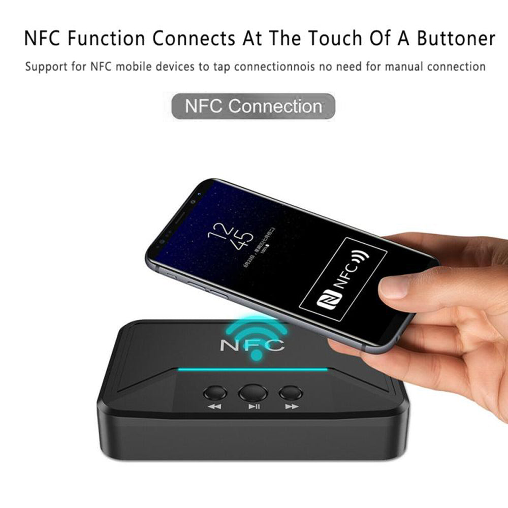 BT200 NFC 5.0 Bluetooth Receiver A2DP AUX 3.5mm RCA Jack USB Smart Playback Stereo Audio Wireless Adapter for Car Kit Speaker