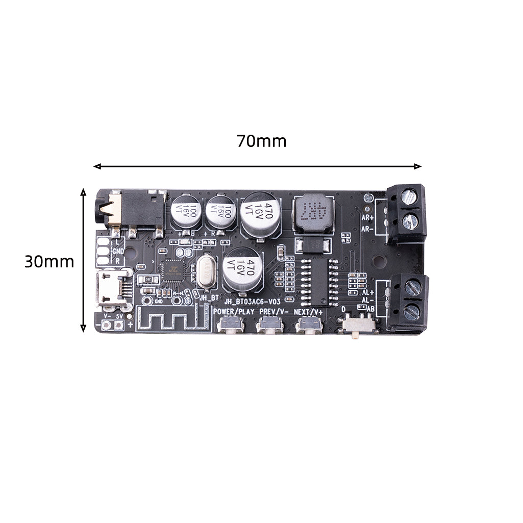 Bluetooth 5.0 Power Amplifier Board Stereo Wireless Music Player Module