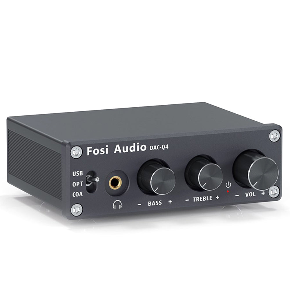 FOSI Q4 Mini Stereo Audio Amplifier USB Gaming DAC &amp; Headphone Amplifier Converter Adapter for Home/Desktop Powered/Active Speakers