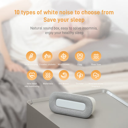 HE-BOO2 White Noise Machine Night Light Portable Sleep Noise Maker Machine 10 Soothing Sounds Machine for Home Office Travel