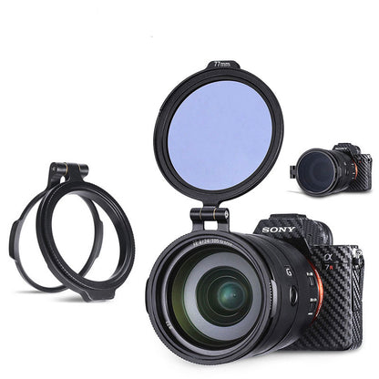 UURIG 77mm ND Filter Lens Quick Release Mount Ring Flip Lid Bracket DSLR Camera Accessory