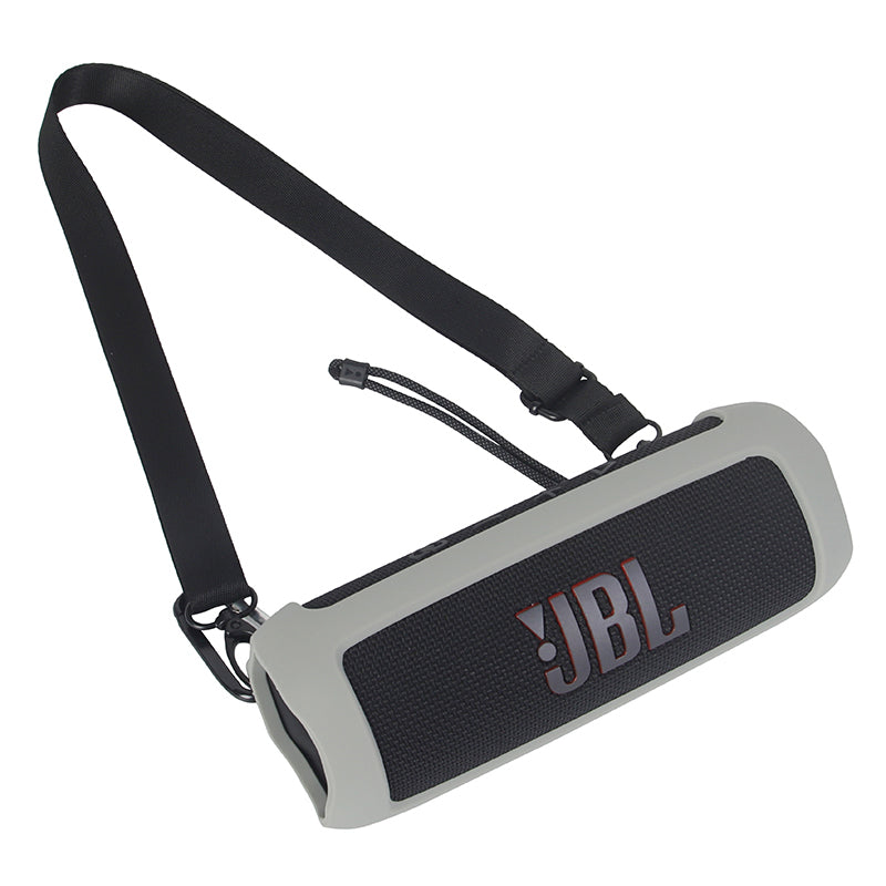 For JBL Flip 6 Silicone Carrying Case Bluetooth Speaker Protective Cover with Shoulder Strap and Carabiner