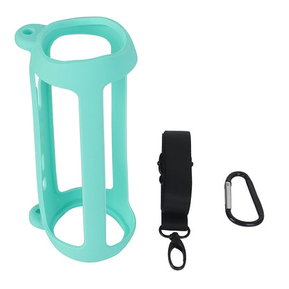 For JBL Flip 6 Silicone Carrying Case Bluetooth Speaker Protective Cover with Shoulder Strap and Carabiner