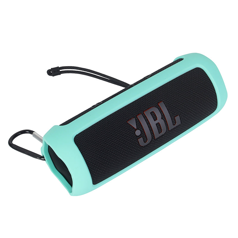 For JBL Flip 6 Silicone Carrying Case Bluetooth Speaker Protective Cover with Shoulder Strap and Carabiner