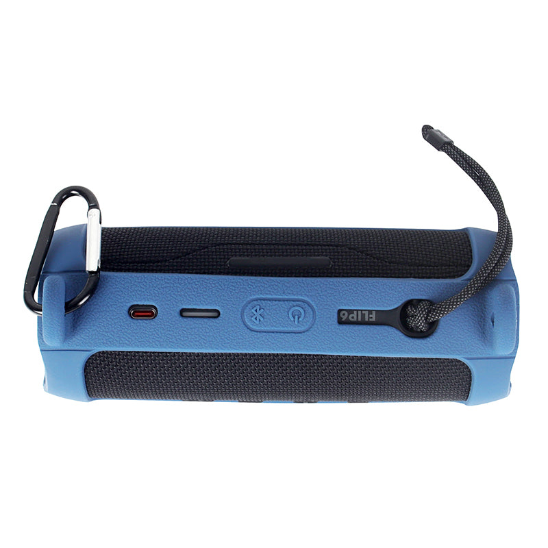 For JBL Flip 6 Silicone Carrying Case Bluetooth Speaker Protective Cover with Shoulder Strap and Carabiner