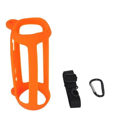 For JBL Flip 6 Silicone Carrying Case Bluetooth Speaker Protective Cover with Shoulder Strap and Carabiner