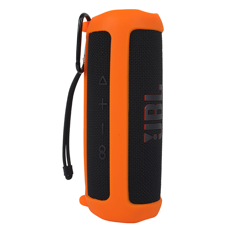 For JBL Flip 6 Silicone Carrying Case Bluetooth Speaker Protective Cover with Shoulder Strap and Carabiner