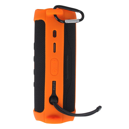 For JBL Flip 6 Silicone Carrying Case Bluetooth Speaker Protective Cover with Shoulder Strap and Carabiner