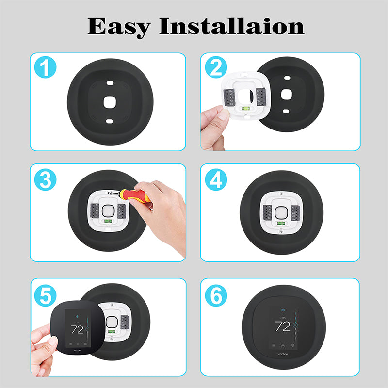 For Ecobee 3 Lite Smart Thermostat Wall Holder Cover Silicone Protective Sleeve Anti-Drop Soft Case