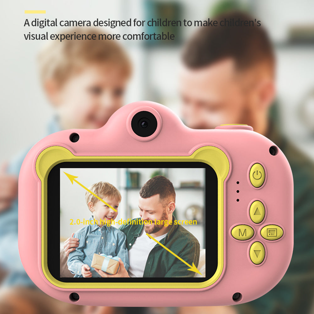 ET02 Cartoon 2.0 inch Screen Children Camera Rechargeable HD Wide Angle Digital Camera Camcorder Kids Gift