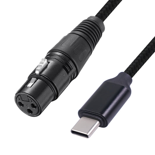 TY20F Type-C Male to XLR Female Microphone Cable XLR 3 Pin Type-C Mic Cord Studio Audio Cable Adapter for Mic Recording Support USB 2.0/1.1 Compatible with Mac OS/Windows/Vista