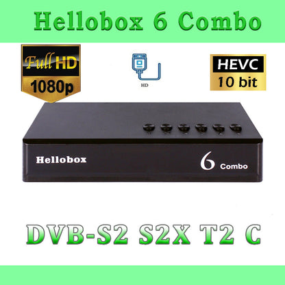 HELLOBOX 6 Combo Set Top Box 1080P Full HD H.265 DVB S2/S2X DVB-T2 DVB-C Satellite Receiver