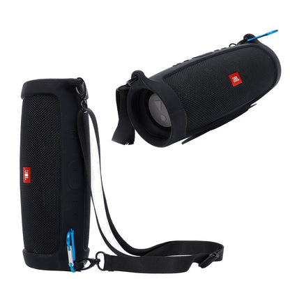 For JBL Charge 4 Bluetooth Speaker Silicone Carrying Case Protective Cover with Shoulder Strap and Carabiner