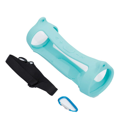 For JBL Charge 4 Bluetooth Speaker Silicone Carrying Case Protective Cover with Shoulder Strap and Carabiner