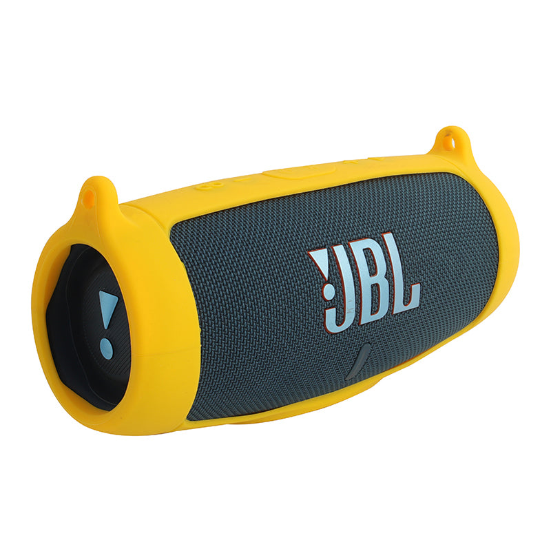 For JBL Charge 5 Silicone Carrying Case Bluetooth Speaker Anti-drop Protective Cover with Shoulder Strap and Carabiner