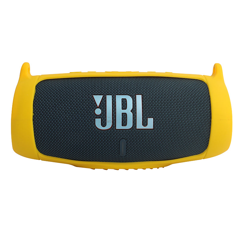 For JBL Charge 5 Silicone Carrying Case Bluetooth Speaker Anti-drop Protective Cover with Shoulder Strap and Carabiner