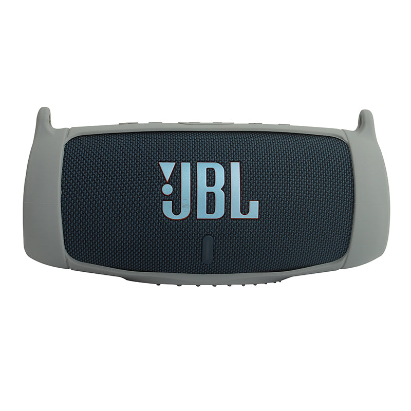 For JBL Charge 5 Silicone Carrying Case Bluetooth Speaker Anti-drop Protective Cover with Shoulder Strap and Carabiner