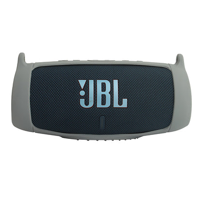 For JBL Charge 5 Silicone Carrying Case Bluetooth Speaker Anti-drop Protective Cover with Shoulder Strap and Carabiner