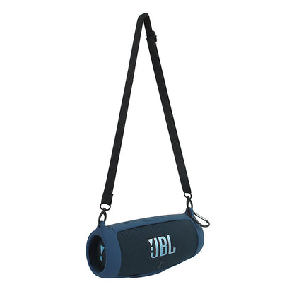 For JBL Charge 5 Silicone Carrying Case Bluetooth Speaker Anti-drop Protective Cover with Shoulder Strap and Carabiner