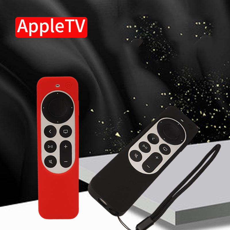 For Apple TV 4K 2021 + AirTag Remote Controller Silicone Case Anti-drop Protective Cover