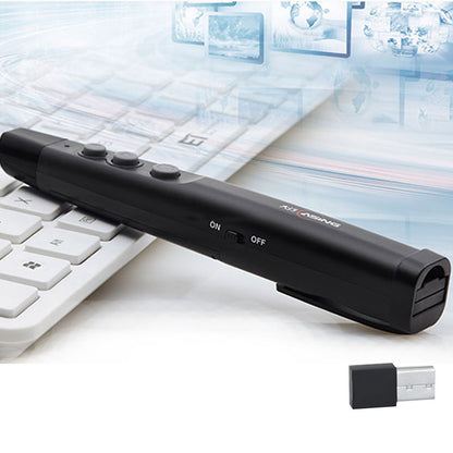 ASING A100 Wireless Lecture Presentation Remote Control Pointer Red Laser PPT Page Turning Pen