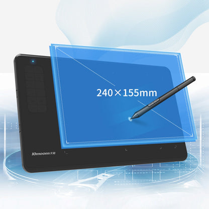 10MOONS G12 Graphics Drawing Tablet Portable Handwriting Board Support Mobile Phone Connection Compatible with Windows/Mac System