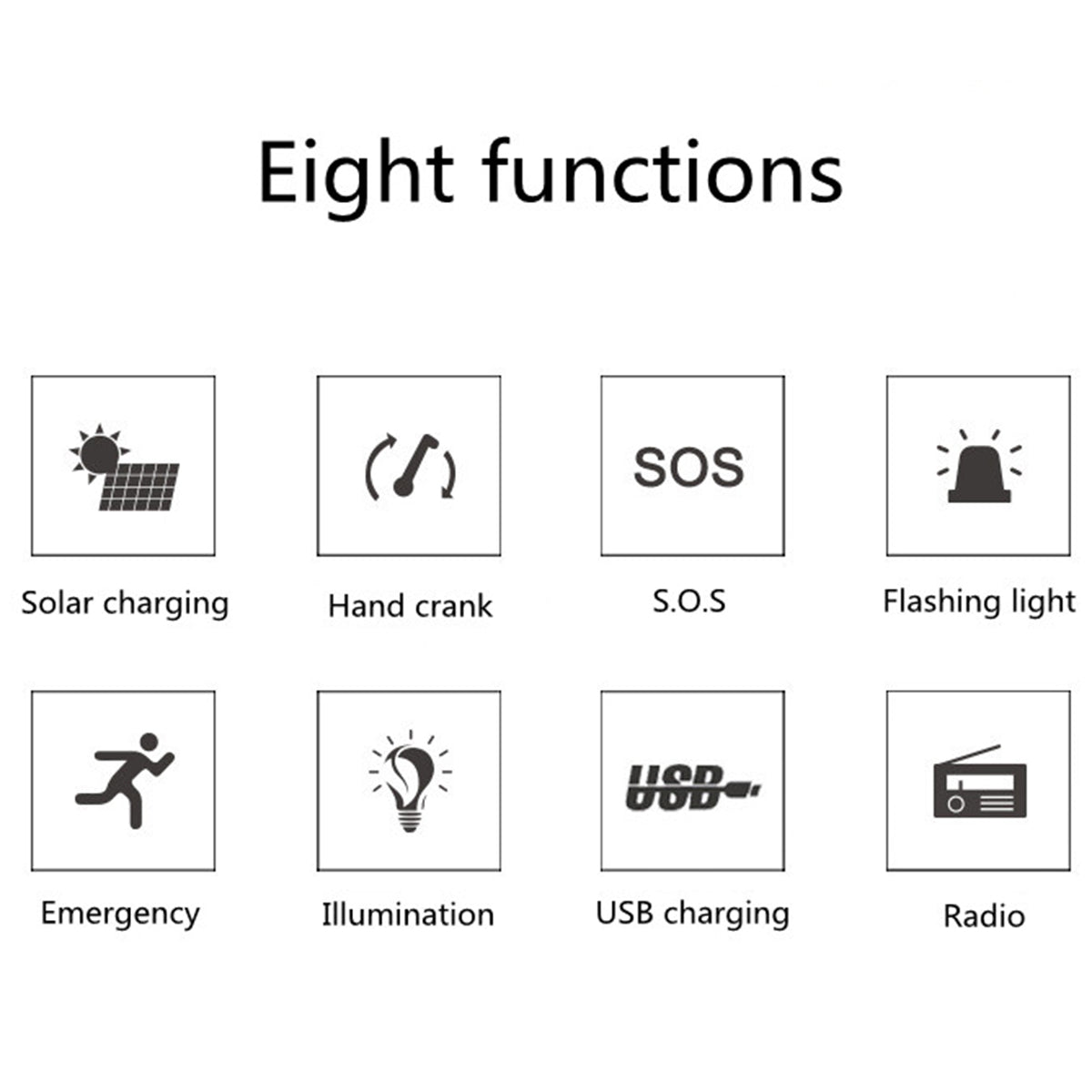 XLN-288DUS Outdoor Emergency Portable Light Solar Power AM / FM Radio Multi-Function Hand-Cranked Flashlight