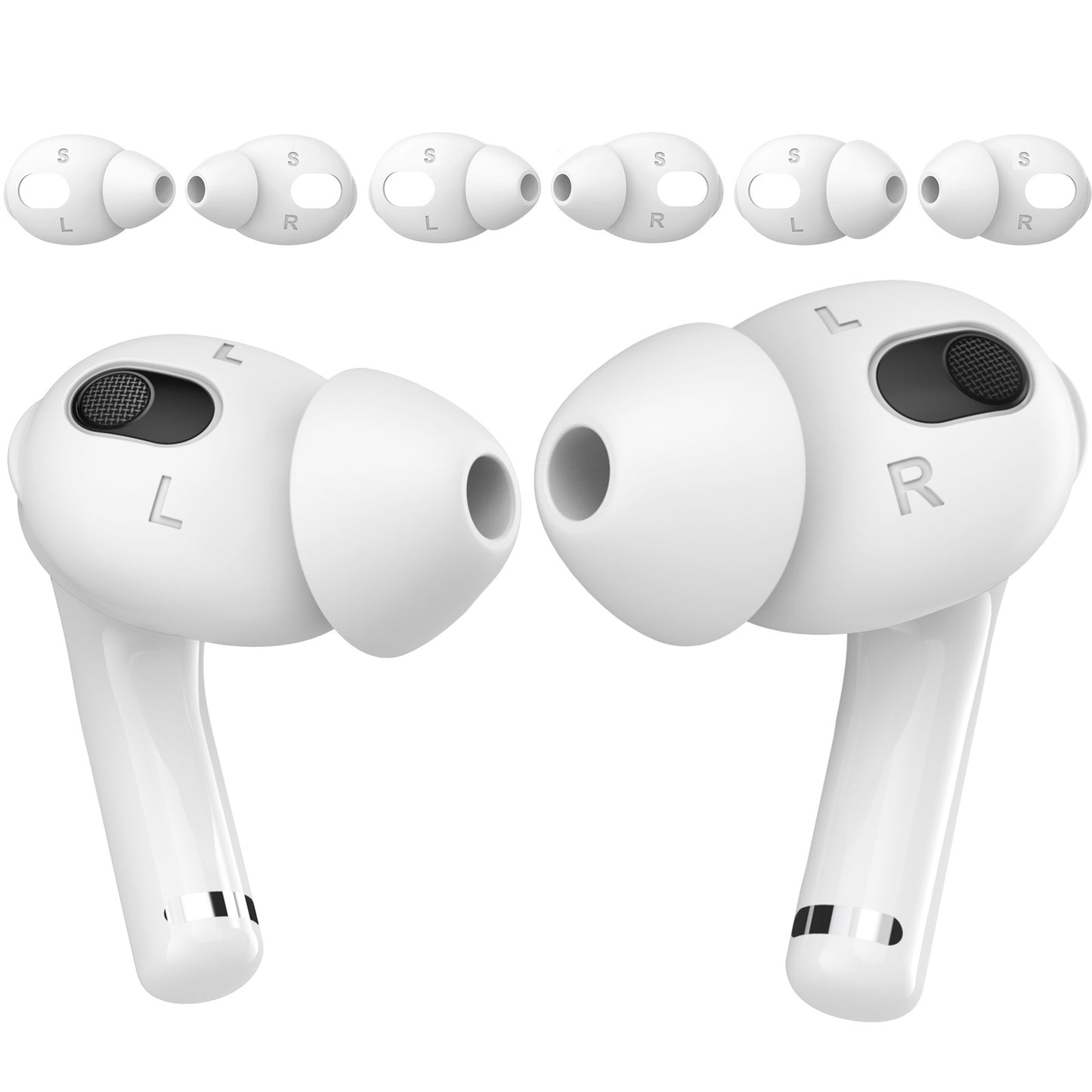 AHASTYLE PT66-3 3 Pairs Silicone Earphone Cap for AirPods 3, Soft Comfortable Ear Tips Replacement, Size: S