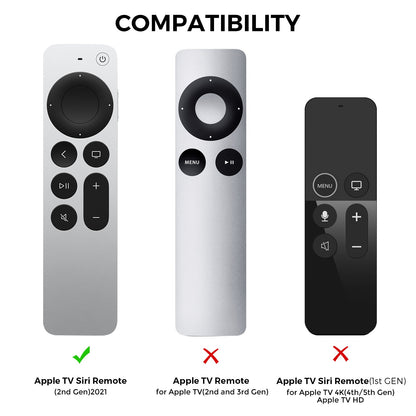 AHASTYLE PT167 for Apple TV Remote Silicone Protective Shell Anti-drop Case Cover with Lanyard