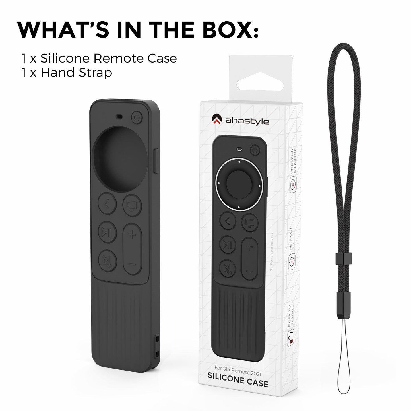 AHASTYLE PT166 Silicone Remote Protective Shell for Apple TV 4K Siri Remote 2021 Shockproof Soft Case Cover