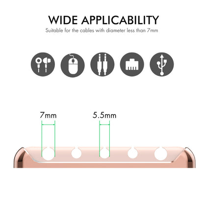 AHASTYLE PT125 Aluminum Alloy+Silicone Cord Organizer Charger Cable Management 5-Slot Cable Holder for Home Office Desk