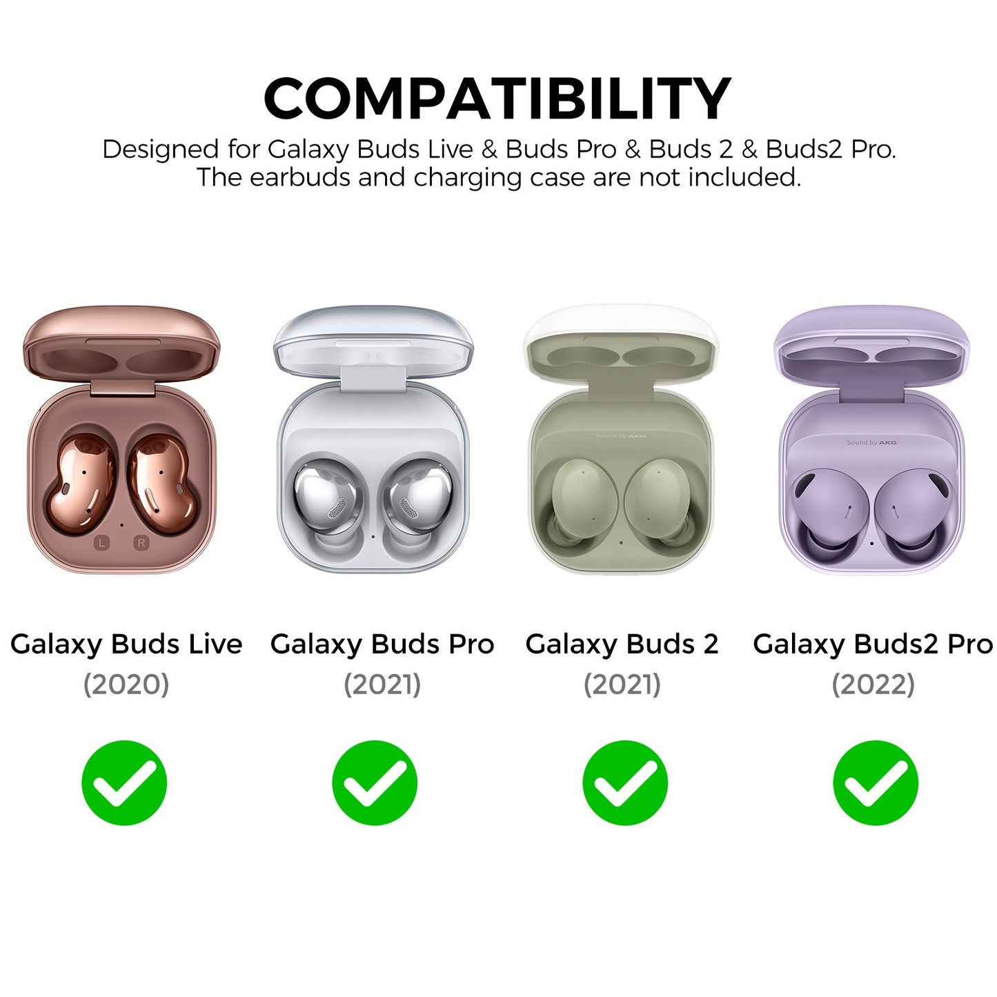 AHASTYLE WG84 For Samsung Galaxy Buds Live / Buds Pro / Buds 2 / Buds2 Pro Earphone Case Diamond Texture Hard PC Anti-drop Earubds Cover