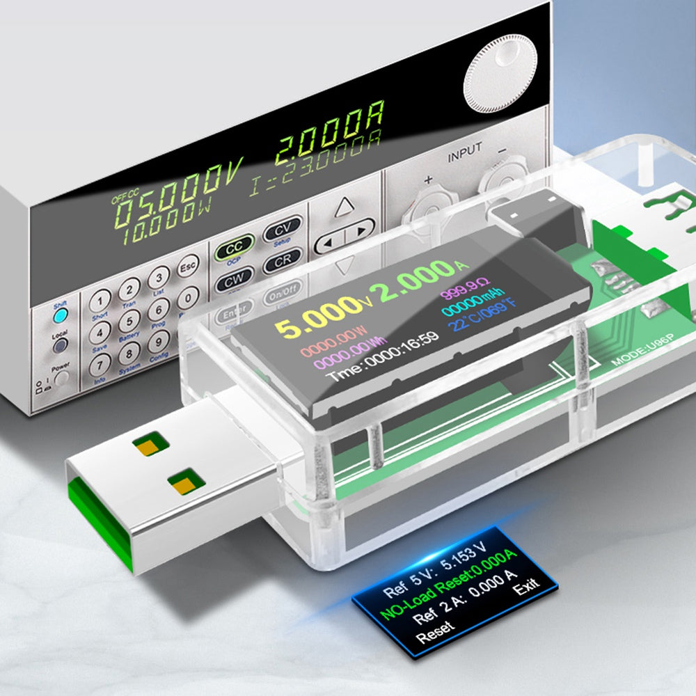 JUWEI U96P Digital Multimeter USB Tester IPS Digital Display Voltage Current Watt Meter Automatic Detection Tool