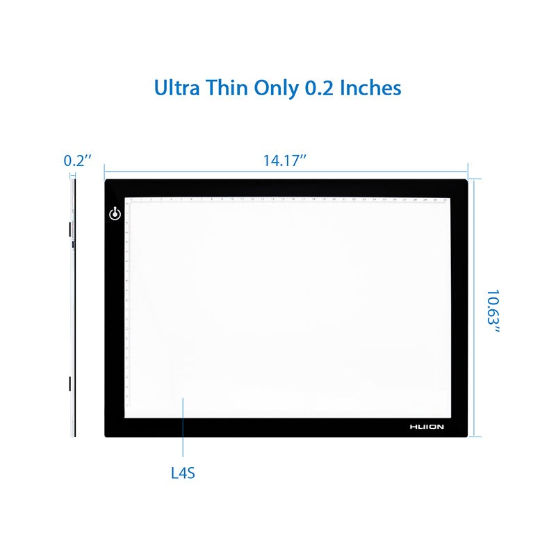 HUION L4S Super Slim Portable USB LED Light Pad Brightness Adjustable Drawing Pad Multiple Eye Protection Writing Board