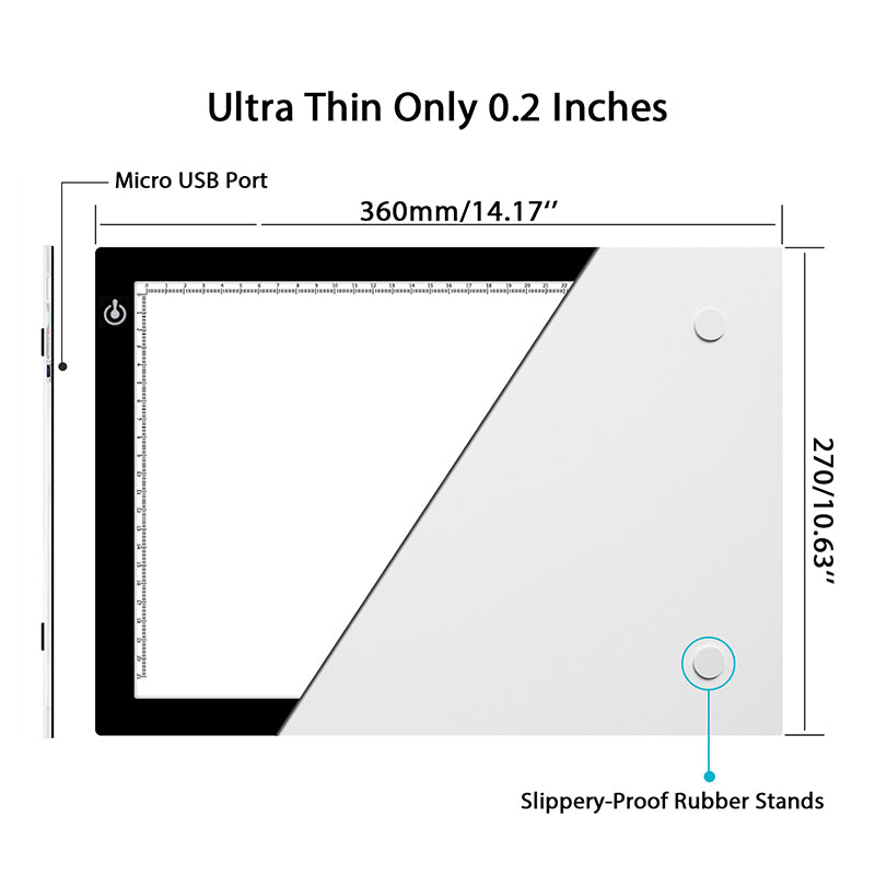 HUION L4S Super Slim Portable USB LED Light Pad Brightness Adjustable Drawing Pad Multiple Eye Protection Writing Board