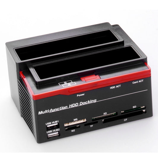 892U2lS For 2.5&#39;&#39;/3.5&#39;&#39; HDD IDE SSD SATA I/II/III USB 2.0 to SATA IDE Dual Slots Hard Drive Multifunctional HDD Docking Station with Card Reader