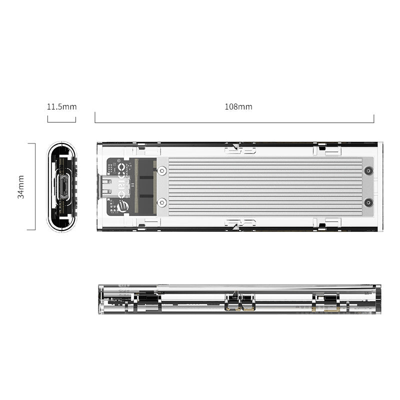 ORICO TCM2-C3 NVME M.2 to Type-C SSD Enclosure M Key Support UASP 2TB JMS578