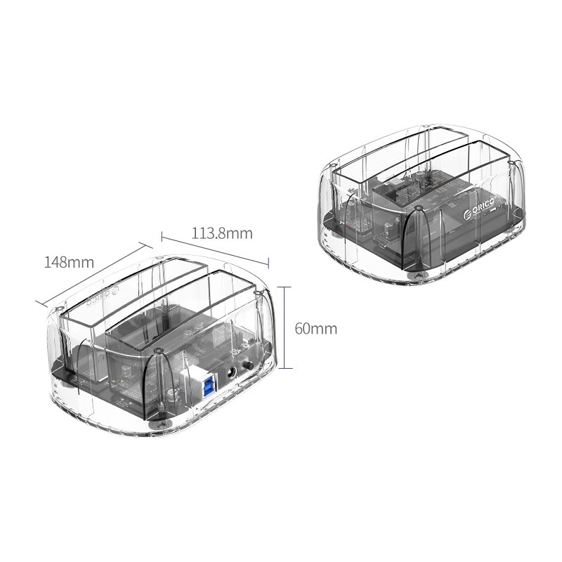 ORICO 6239U3 3.5 inch HDD/SSD Hard Drive Docking Station USB 3.0 Dual-Bay