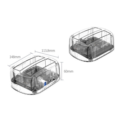 ORICO 6239U3 3.5 inch HDD/SSD Hard Drive Docking Station USB 3.0 Dual-Bay