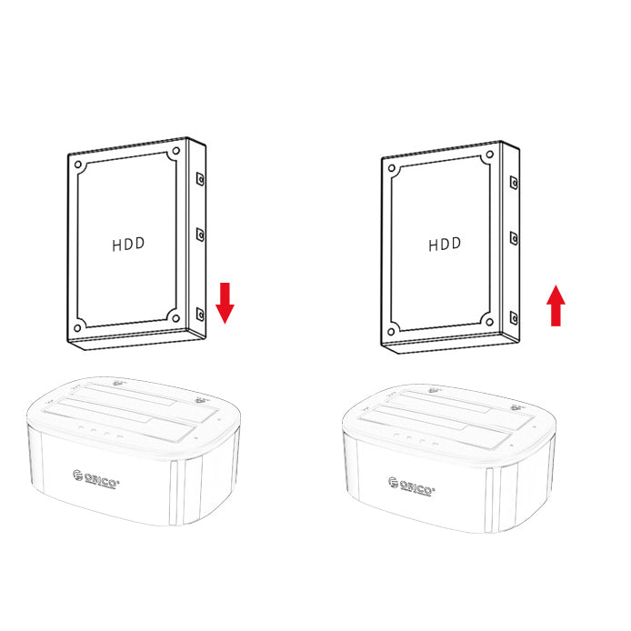 ORICO Hard Disk Drive Docking Station USB 3.0 SATA Dual-bay Enclosure Case with Offline Clone Function for 2.5"/3.5" SDD HDD (6228US3-C)