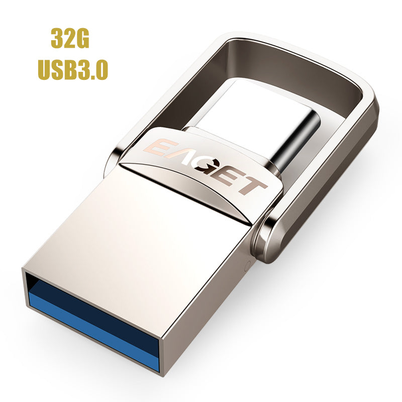 EAGET CU20 Flash Drive Waterproof Shockproof 2 in 1 USB 3.0 + Type C 3.1 U Disk