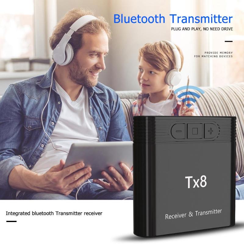 TX8 2-in-1 Bluetooth 5.0 Transmitter Receiver Adapter for TV PC Headphone Music Audio Transceiver Receiver Transmitter