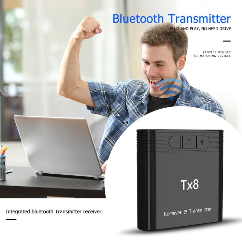 TX8 2-in-1 Bluetooth 5.0 Transmitter Receiver Adapter for TV PC Headphone Music Audio Transceiver Receiver Transmitter