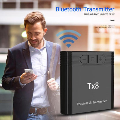 TX8 2-in-1 Bluetooth 5.0 Transmitter Receiver Adapter for TV PC Headphone Music Audio Transceiver Receiver Transmitter